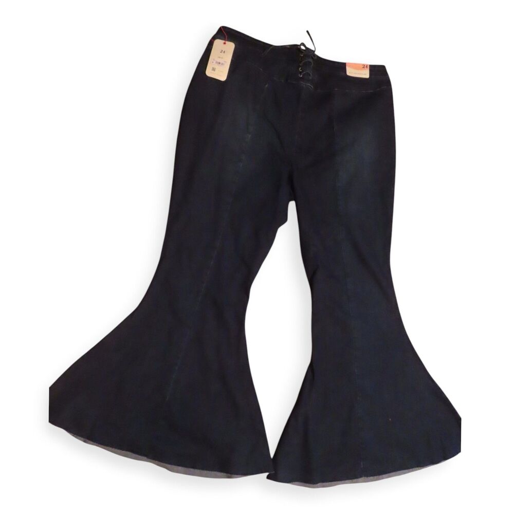 Arula High Rise Flare Jeans Size 24 Black NWT